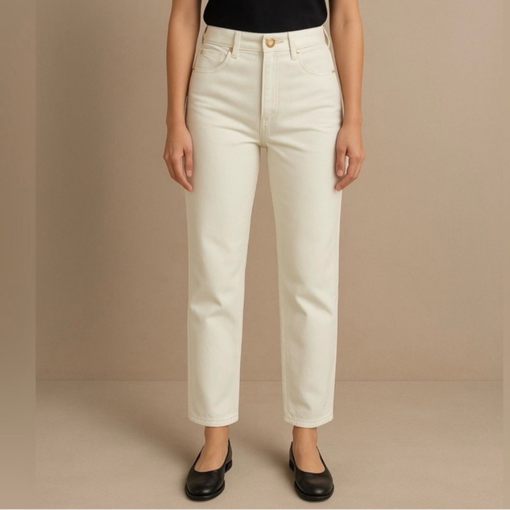 St. John Sport High-Waist Wide Leg Crop Jeans